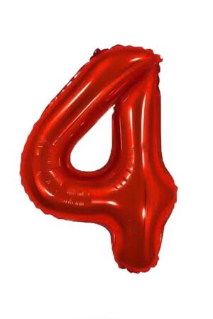 Balon foliowy cyfra 4 czerwona, 40 cali