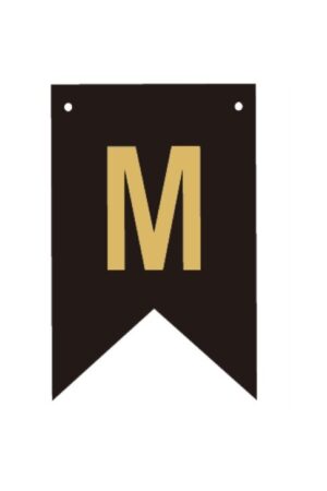 Baner czarno złoty litera M 16,5 cm