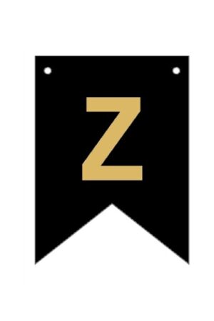 Baner czarno złoty litera Z 16,5 cm