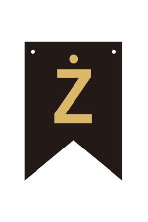 Baner czarno złoty litera Ż 16,5 cm