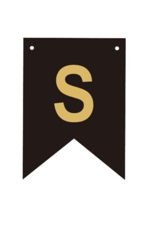 Baner czarno złoty litera S 16,5 cm