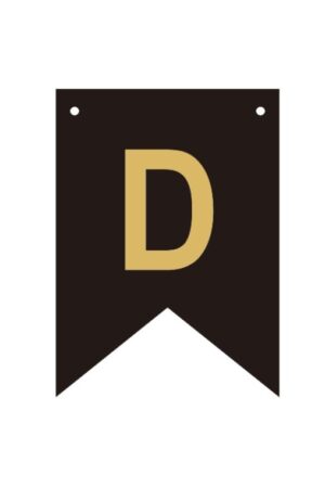 Baner czarno złoty litera D 16,5 cm