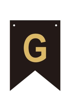 Baner czarno złoty litera G 16,5 cm