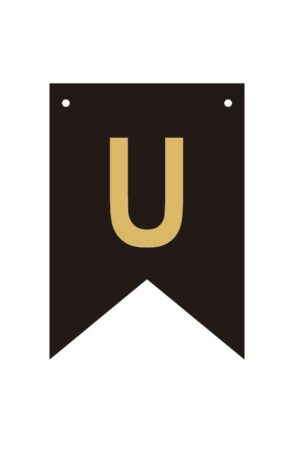 Baner czarno złoty litera U 16,5 cm