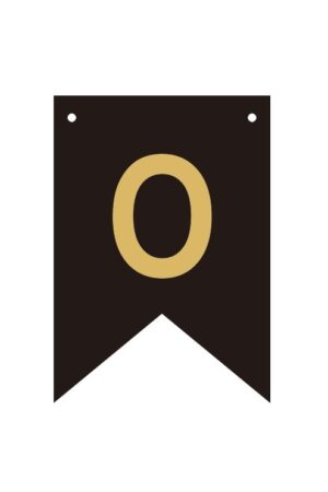 Baner czarno złoty litera O 16,5 cm
