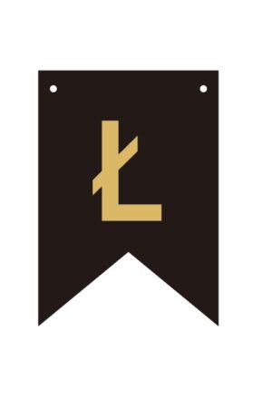 Baner czarno złoty litera Ł 16,5 cm