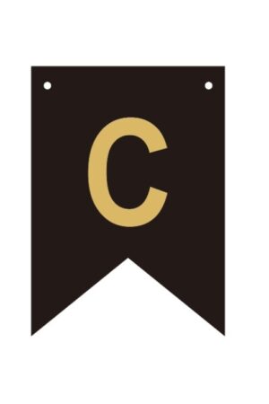 Baner czarno złoty litera C 16,5 cm