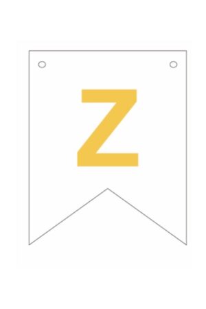 Baner biała złoty litera Z 16,5 cm