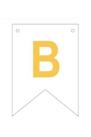 Baner biała złoty litera B 16,5 cm