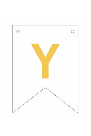 Baner biała złoty litera Y 16,5 cm