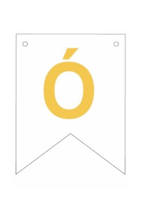 Baner biała złoty litera Ó 16,5 cm