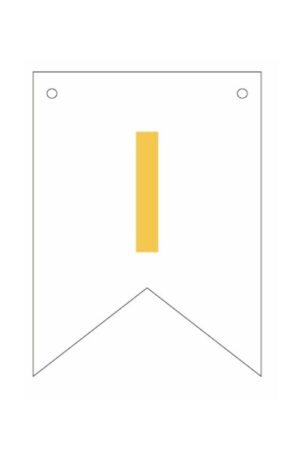 Baner biała złoty litera I 16,5 cm