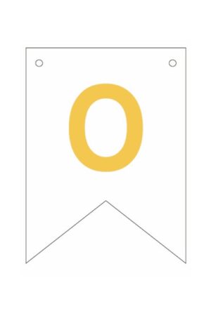 Baner biała złoty litera O 16,5 cm