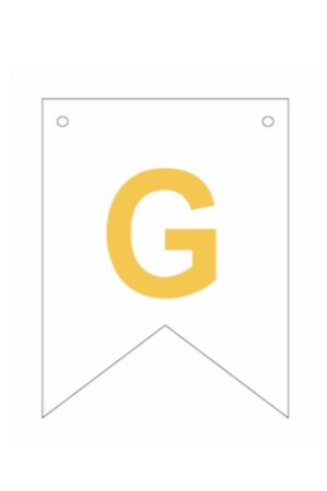 Baner biała złoty litera G 16,5 cm