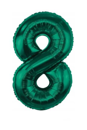 Balon foliowy cyfra 8 butelkowa zieleń, 32cale zielony