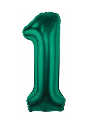 Balon foliowy cyfra 1 butelkowa zieleń, 32cale zielony