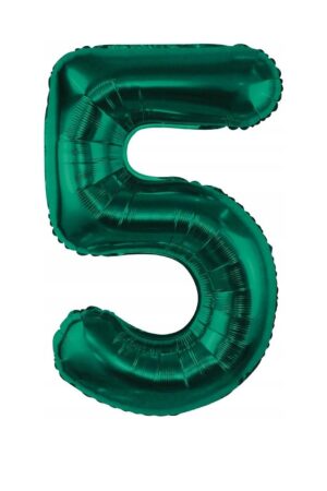 Balon foliowy cyfra 5 butelkowa zieleń, 32cale zielony