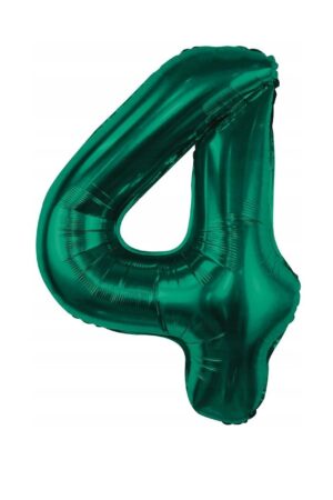 Balon foliowy cyfra 4 butelkowa zieleń, 32cale zielony