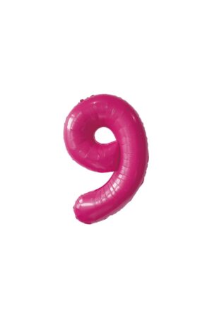 Balon foliowy cyfra 9 różowy, 32cale