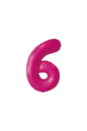 Balon foliowy cyfra 6 różowy,, 32cale