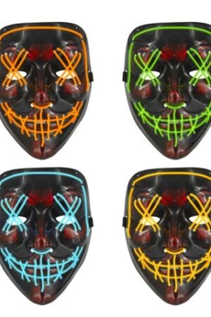 Maska Halloween Led 4 wzory mix świecąca
