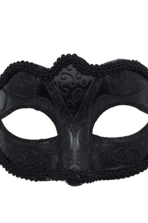 Maska wenecka karnawałowa czarna błyszcząca