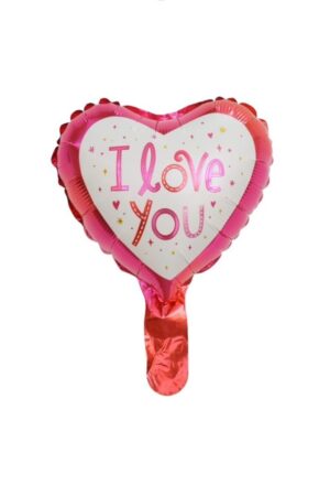Balon foliowy serce 10cali czerwone 20szt + patyczki Walentynki