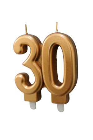 Świeczka złota cyfra 30