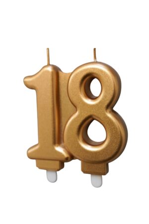 Świeczka złota cyfra 18