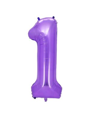 Balon foliowy cyfra 1 fioletowa, 40 cali
