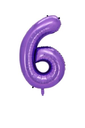 Balon foliowy cyfra 6 fioletowa, 40 cali