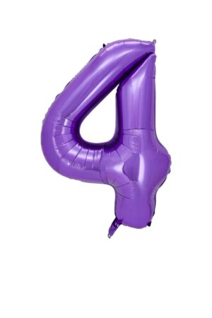 Balon foliowy cyfra 4 fioletowa, 40 cali