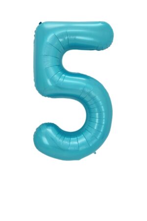 Balon foliowy cyfra 5 niebieska, 40 cali