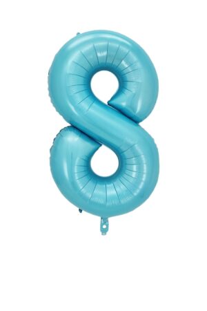 Balon foliowy cyfra 8 niebieska, 40 cali
