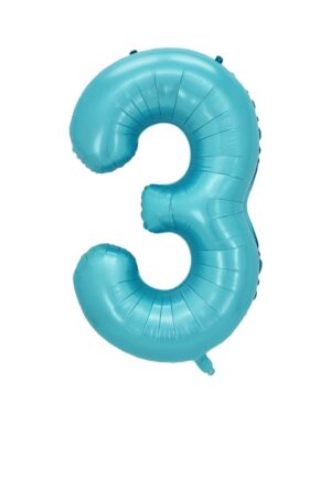 Balon foliowy cyfra 3 niebieska, 40 cali