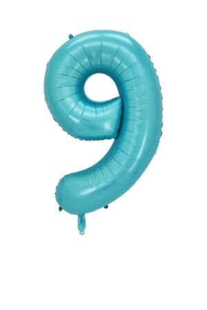 Balon foliowy cyfra 9 niebieska, 40 cali