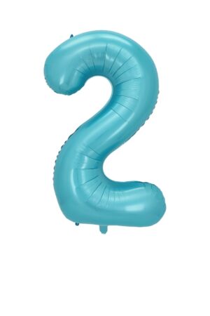 Balon foliowy cyfra 2 niebieska, 40 cali