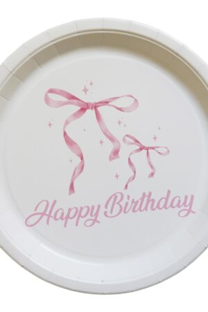 Talerzyki papierowe Kokardki 6szt,9cali