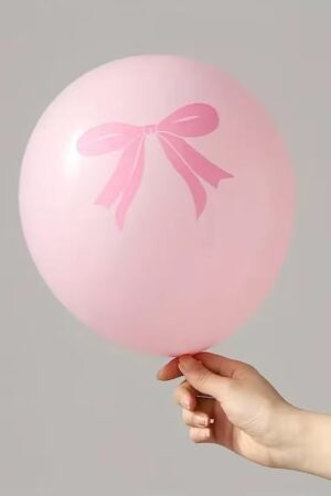 Balon lateksowy 12cali różowy w kokardki 100szt