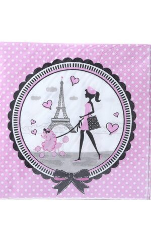 Serwetki Paryż różowe 20szt