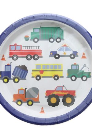 Talerzyki papierowe Autka 7cali, 6szt