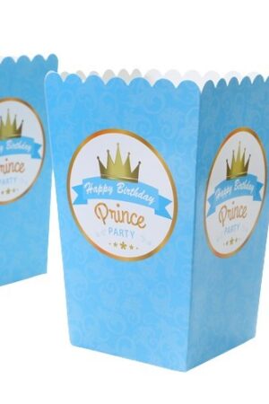 Pudełka na popcorn niebieskie Prince 6szt
