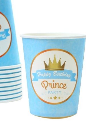 Kubeczki papierowe Prince niebieskie 6szt