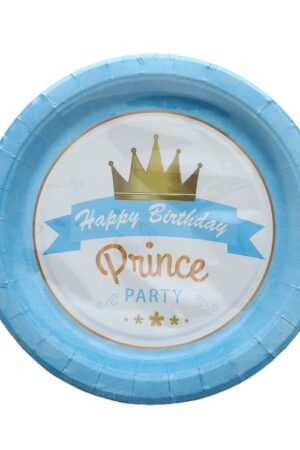 Talerzyki papierowe Prince niebieskie 7cali, 6szt