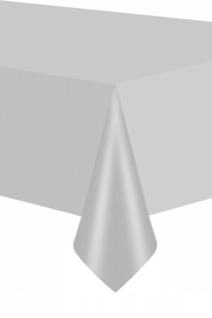 Obrus srebrny szary matowy137x274 cm