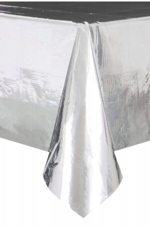 Obrus foliowy srebrny 137x274 cm