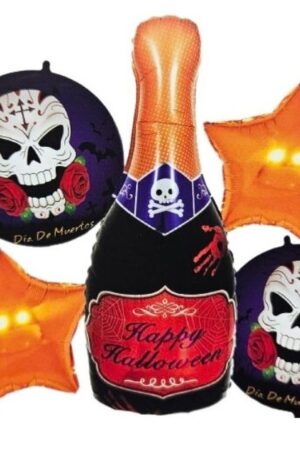 Balon foliowy Halloween Szampan zestaw 5szt