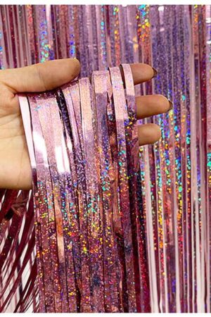 Kurtyna imprezowa rose gold holograficzna 100x200cm