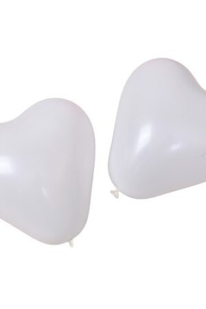 Balon lateksowy serce białe 50szt 10cali