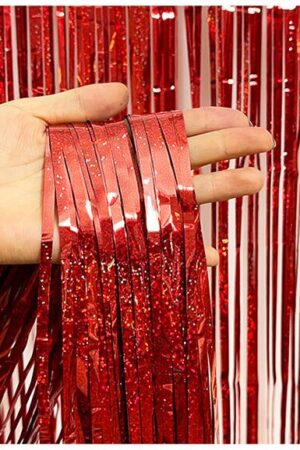 Kurtyna imprezowa czerwona holograficzna 100x200cm